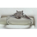 R#214  10k white gold engagement RIng (0.50cts) 